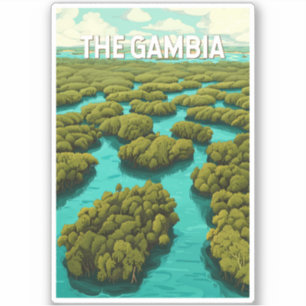 Adesivo Vintage da Viagem de Ilustração da Gâmbia