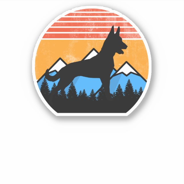 Adesivo Vintage desapontada pastor holandês Mali holandês  (Frente)