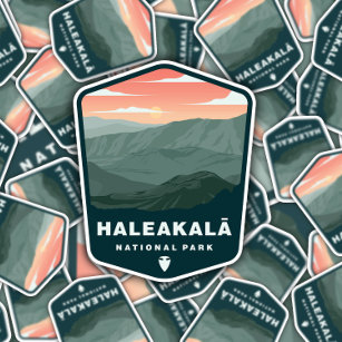 Adesivo Vintage do Parque Nacional de Haleakala   Autocola