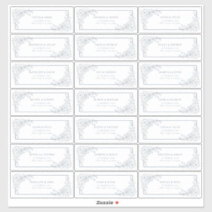 Adesivo Vintage Dusty Blue Floral Line Art Endereço do Con