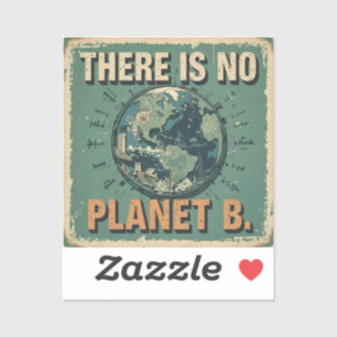 Adesivo Vintage Earth Day - "Não há planeta B" - 1970
