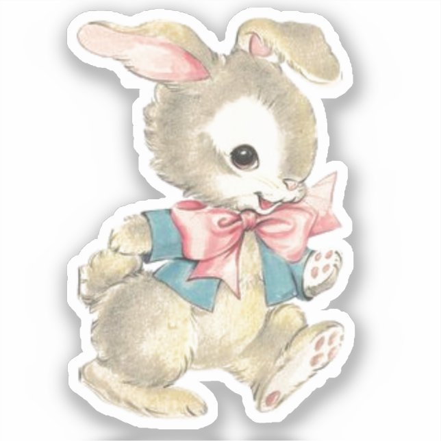 Adesivo Vintage Easter Bunny Rabbit (Frente)