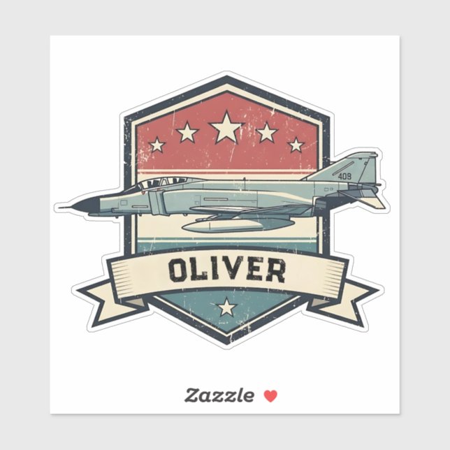 Adesivo Vintage F-4 Phantom Badge (Folha)