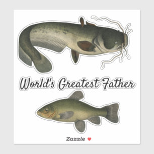 Adesivo Vintage Fish Words Greatest Padre