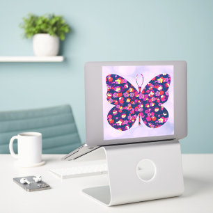 Adesivo Vintage Floral Butterfly Large Stick