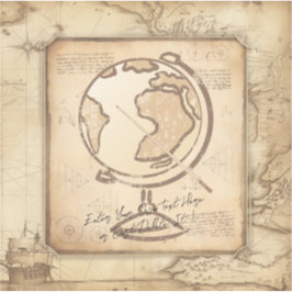 Adesivo Vintage Globe. Presente do professor de Geografia