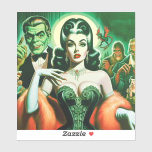Adesivo Vintage Gótica Vampira Mulher