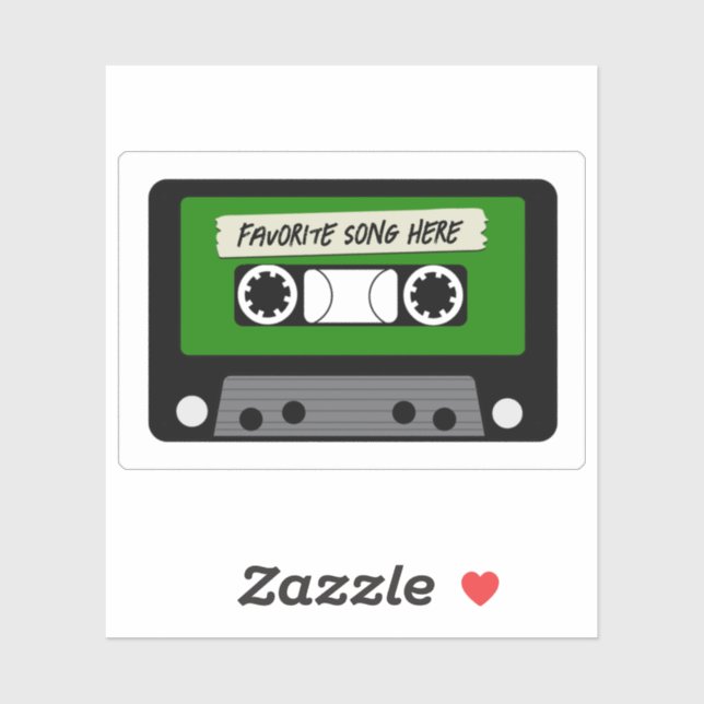 Adesivo Vintage Green Cassette Custom-Cut Vinyl Sticker (Folha)