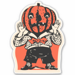 Adesivo Vintage Halloween Pumpkin Man