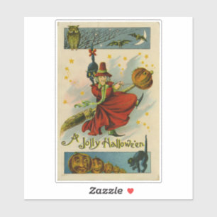 Adesivo Vintage Halloween Witch