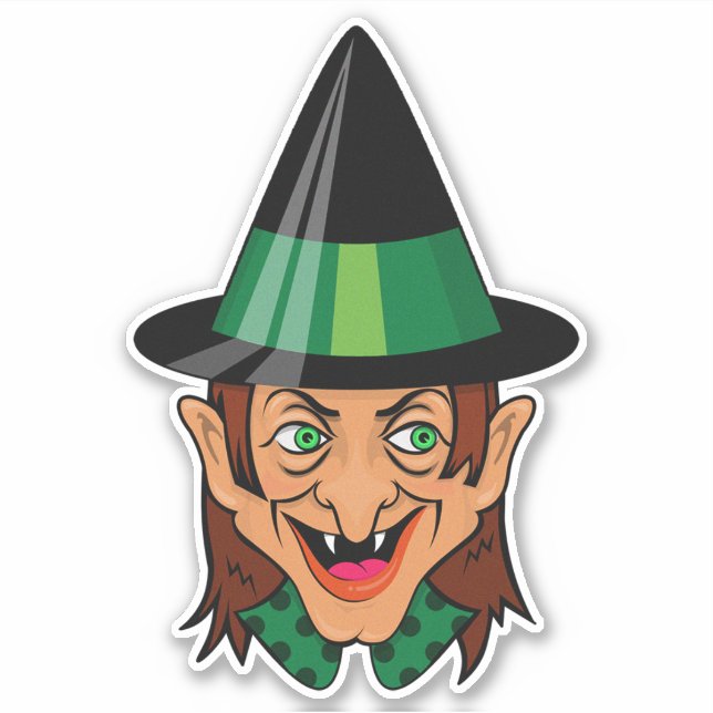 Adesivo Vintage Halloween Witch (Frente)