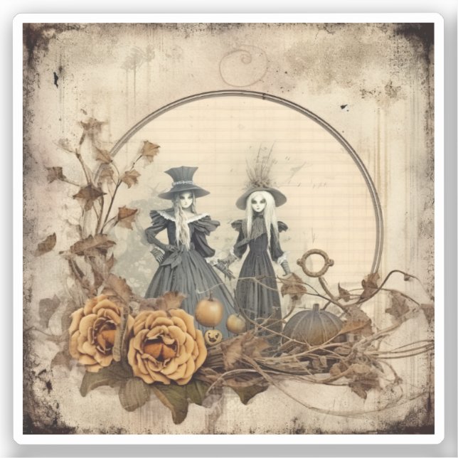 Adesivo Vintage Halloween Witchcraft (12) (Frente)