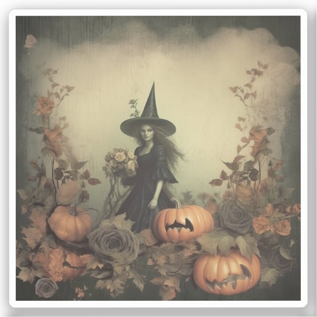 Adesivo Vintage Halloween Witchcraft (3) (Frente)