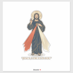 Adesivo Vintage Jesus Eu Confio em Você Desenho Religioso