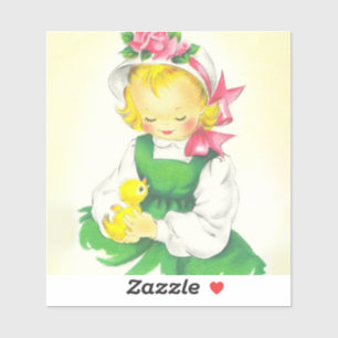 Adesivo Vintage Little Girl Retro Cuide