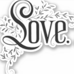 Adesivo Vintage Love Flourish