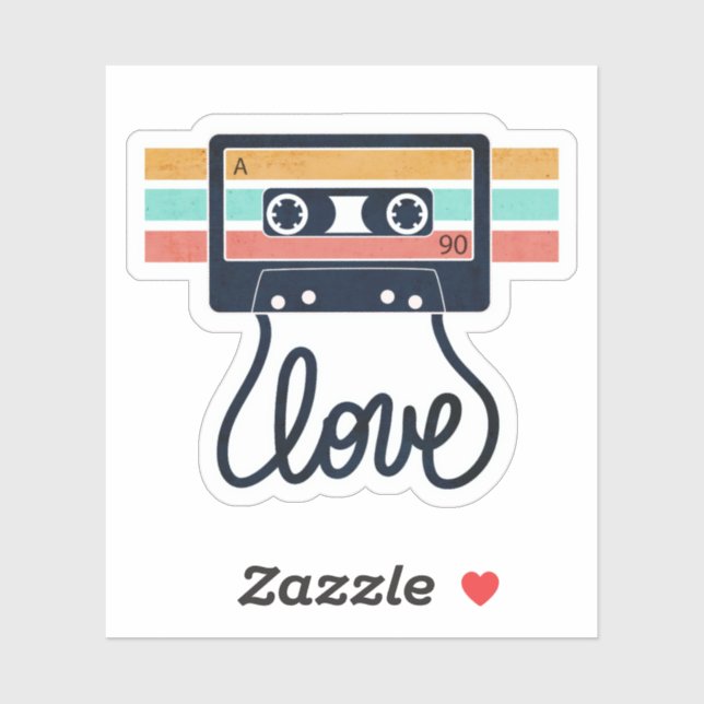 Adesivo Vintage Love Músicas (Folha)