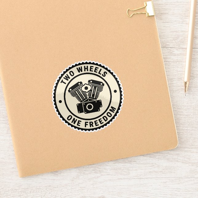Adesivo Vintage Motorcycle Engine Freedom Emblem (Notebook)