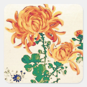 Adesivo Vintage - Pintura Japonesa de Chrysanthemums