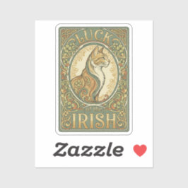 Adesivo Vintage Poster Style Irish Cat Art Nouveau Sticker