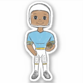 Adesivo vintage retro jogador de futebol azul amarelo simp