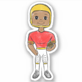 Adesivo vintage retro jogador de futebol vermelho amarelo 