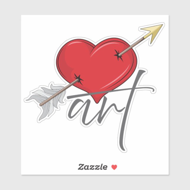 Adesivo Vintage Retro Love Art Cupid Heart (Folha)