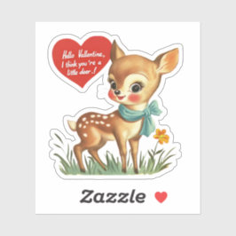 Adesivo Vintage Retro Valentine Little Deer Pun