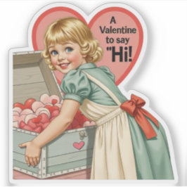 Adesivo Vintage Retro Valentine Old Fashioned "Say Hi"