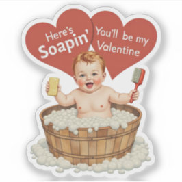 Adesivo Vintage Retro Valentine Soap Baby Theme