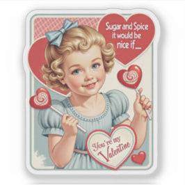 Adesivo Vintage Retro Valentine Sugar and Spice