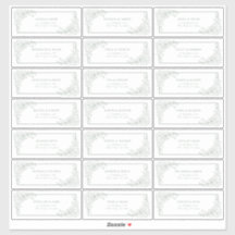 Vintage Sage Green Floral Line Art Endereço de Con