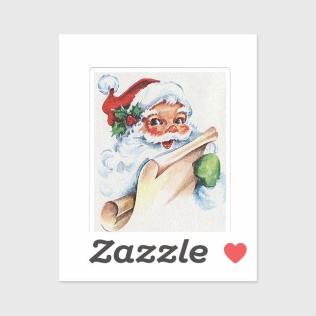 Adesivo Vintage Santa Claus Padre Praça de Natal (Folha)