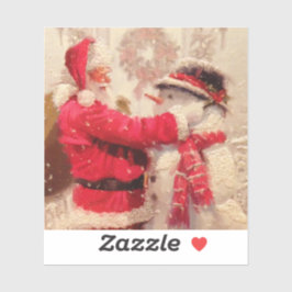 Adesivo Vintage Santa Claus Snowman Natal