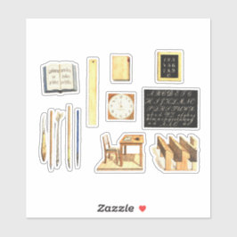 Adesivo Vintage School Supply Set Scrapbooking Diário