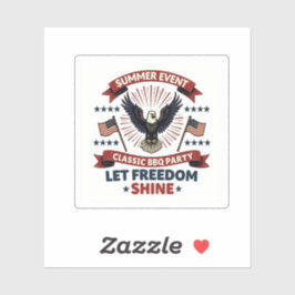 Adesivo Vintage Sticker Patriótico - Águia, Bandeiras e Li