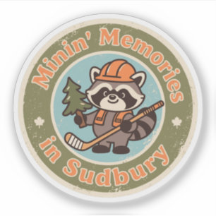 Adesivo Vintage Sudbury Ontario Raccoon