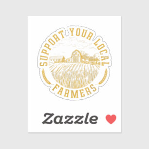 Adesivo Vintage Suporta Seus Agricultores Locais Fazendo A