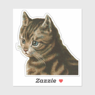 Adesivo Vintage Tabby Cat