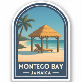 Adesivo Vintage Travel Montego Bay Jamaica Beach Retro