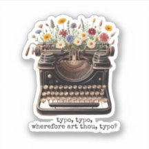 Vintage Typewrite e Wildflower Sticker