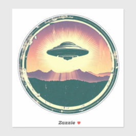 Adesivo Vintage UFO em Sunset