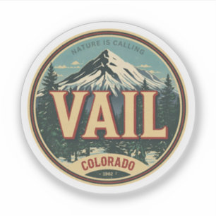 Adesivo vintage Vail colorado ao ar livre inverno neve esq