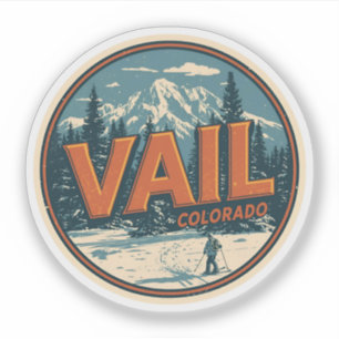 Adesivo vintage Vail colorado ao ar livre inverno neve esq