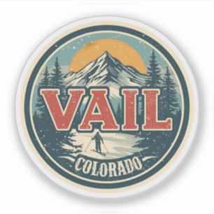 Adesivo vintage Vail colorado outdoor inverno neve esqui