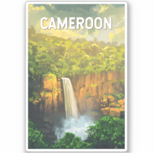 Adesivo Vintage Viagem da ilustração dos Camarões