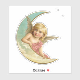 ADESIVO VINTAGE VICTORIAN ANGEL MOON TRANSPARENTE STICKER