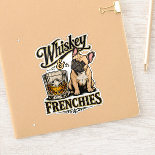 Adesivo Vintage Whiskey e Frenchies French Bulldog
