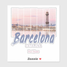 Vintagem de Espanha Skyline na Catalunha de Barcel