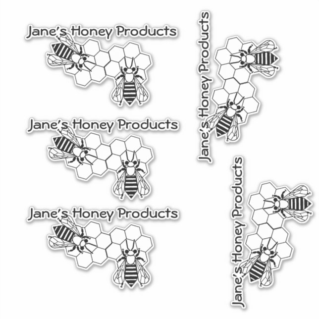 Adesivo Vinyl Sticker - Abelhas em Honeycomb (Frente)